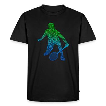 Joueurs de badminton Badminton Enfants - T-shirt Premium bio Homme - noir - Devant - Nico (187cm)