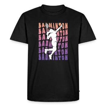 Badminton Player Badminton Badminton Girls - Men's Premium Organic T-Shirt - black - Front - Nico (187cm)
