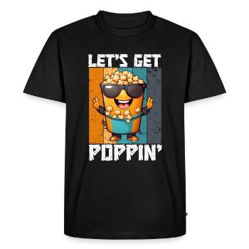 Soyons drôles pour les amateurs de pop-corn Poppin - T-shirt Premium bio Homme - noir - Devant - Nico (187cm)