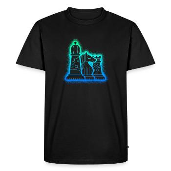 Pièces d’échecs Jeu d’échecs Enfants Garçons Échecs - T-shirt Premium bio Homme - noir - Devant - Nico (187cm)