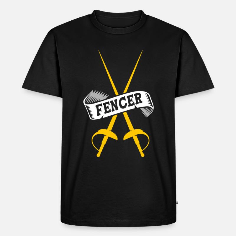 Fechten - Männer Premium Bio T-Shirt - Schwarz