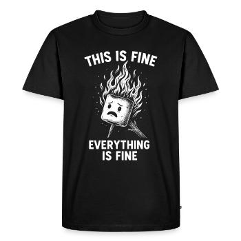 Burning Marshmallow Humor Design - Men's Premium Organic T-Shirt - black - Front - Nico (187cm)