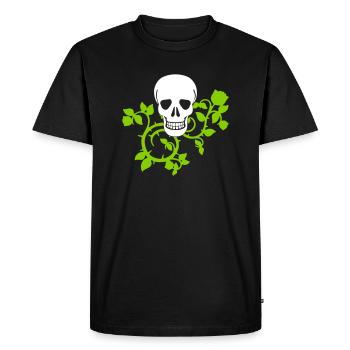 scull with tendrils - design colors selectable - Men's Premium Organic T-Shirt - black - Front - Nico (187cm)