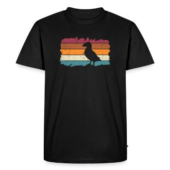 Retro Papageitaucher Puffin Papageientaucher - Männer Premium Bio T-Shirt - Schwarz - Vorne - Nico (187cm)