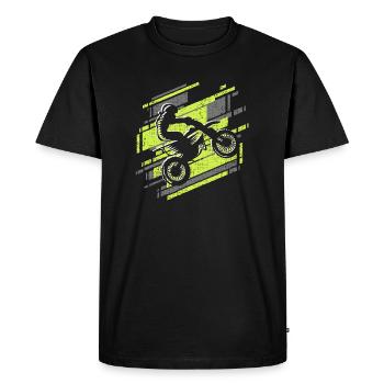 Motocross Enduro Dirt Bike Motorcycle Moto-Cross - Men's Premium Organic T-Shirt - black - Front - Nico (187cm)