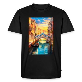 Affiche Venise - T-shirt Premium bio Homme - noir - Devant - Nico (187cm)