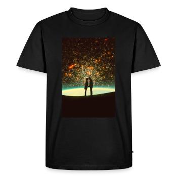 Baiser cosmique - T-shirt Premium bio Homme - noir - Devant - Nico (187cm)