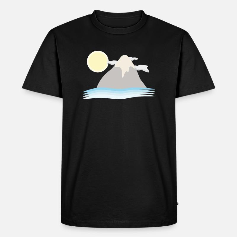 Berg Berge - Männer Premium Bio T-Shirt - Schwarz