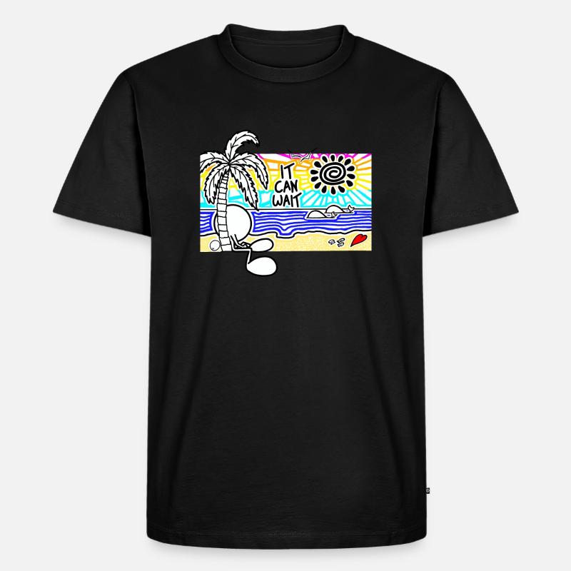 It Can Wait Sunset Doodle - Männer Premium Bio T-Shirt - Schwarz