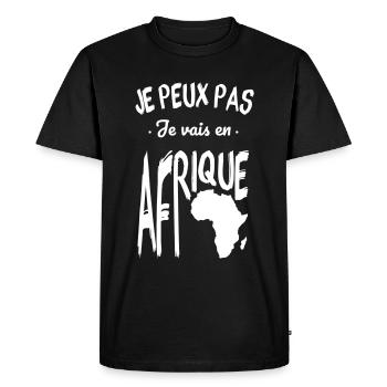 Je peux pas je vais en Afrique - T-shirt Premium bio Homme - noir - Devant - Nico (187cm)