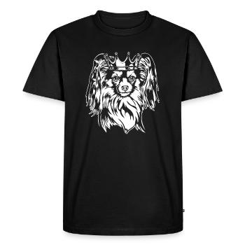 Papillon Crown Dog Dogs Wilsigns - Men's Premium Organic T-Shirt - black - Front - Nico (187cm)