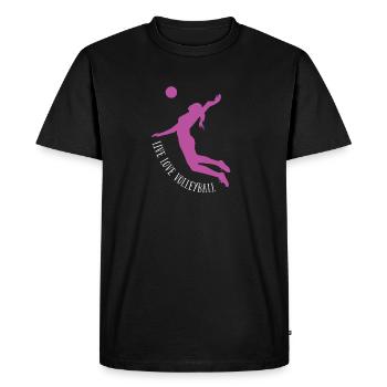 Volleyball Womens Live Love Volleyball - Men's Premium Organic T-Shirt - black - Front - Nico (187cm)