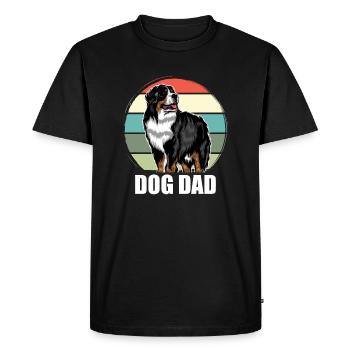 Bouvier Bernois Homme - Papa Chien - T-shirt Premium bio Homme - noir - Devant - Nico (187cm)