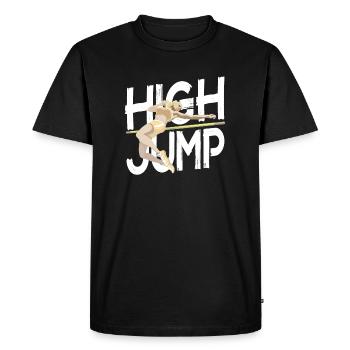 Saut en hauteur - Sauteur en hauteur - T-shirt Premium bio Homme - noir - Devant - Nico (187cm)
