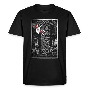 Père Noël grimpant - T-shirt Premium bio Homme - noir - Devant - Nico (187cm)