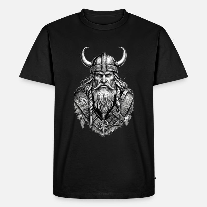 Wikinger Design - Männer Premium Bio T-Shirt - Schwarz