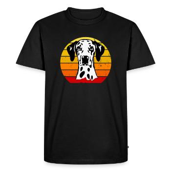Dalmatien chien coucher de soleil rétro vintage coucher de soleil - T-shirt Premium bio Homme - noir - Devant - Nico (187cm)