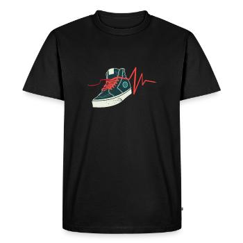 Sneaker heartbeat shoes cadeau - T-shirt Premium bio Homme - noir - Devant - Nico (187cm)