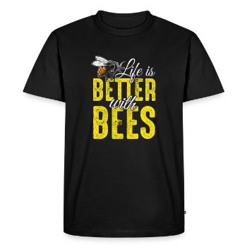 bee - Men's Premium Organic T-Shirt - black - Front - Nico (187cm)