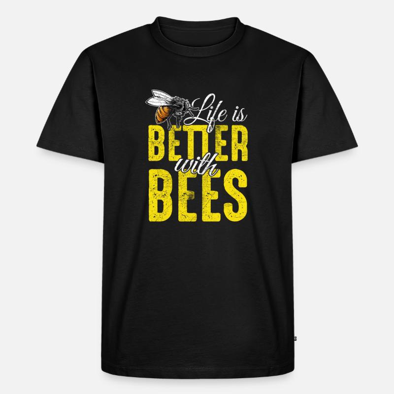 Biene - Männer Premium Bio T-Shirt - Schwarz