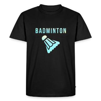 Badminton badminton - T-shirt Premium bio Homme - noir - Devant - Nico (187cm)