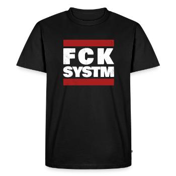 Fck System - T-shirt Premium bio Homme - noir - Devant - Nico (187cm)