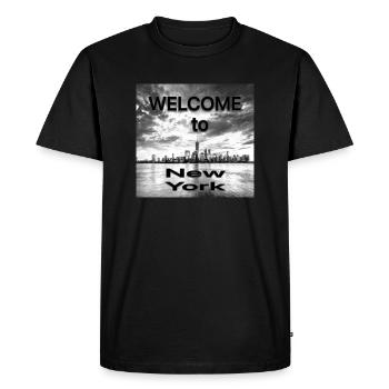 Welcome to New York Design - Men's Premium Organic T-Shirt - black - Front - Nico (187cm)