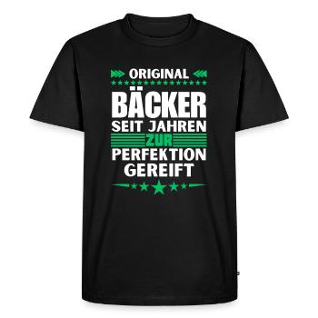 Bakers matured to perfection - Men's Premium Organic T-Shirt - black - Front - Nico (187cm)