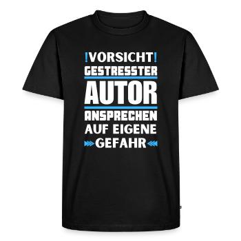 Don't address stressed author! - Men's Premium Organic T-Shirt - black - Front - Nico (187cm)