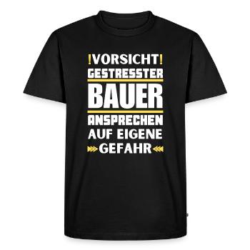 Ne parlez pas à un agriculteur stressé ! - T-shirt Premium bio Homme - noir - Devant - Nico (187cm)