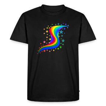 Rainbow with stars - Men's Premium Organic T-Shirt - black - Front - Nico (187cm)