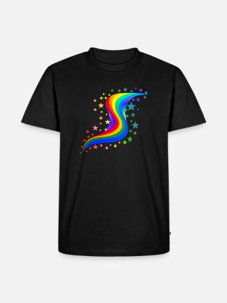 Rainbow with stars - Men's Premium Organic T-Shirt - black