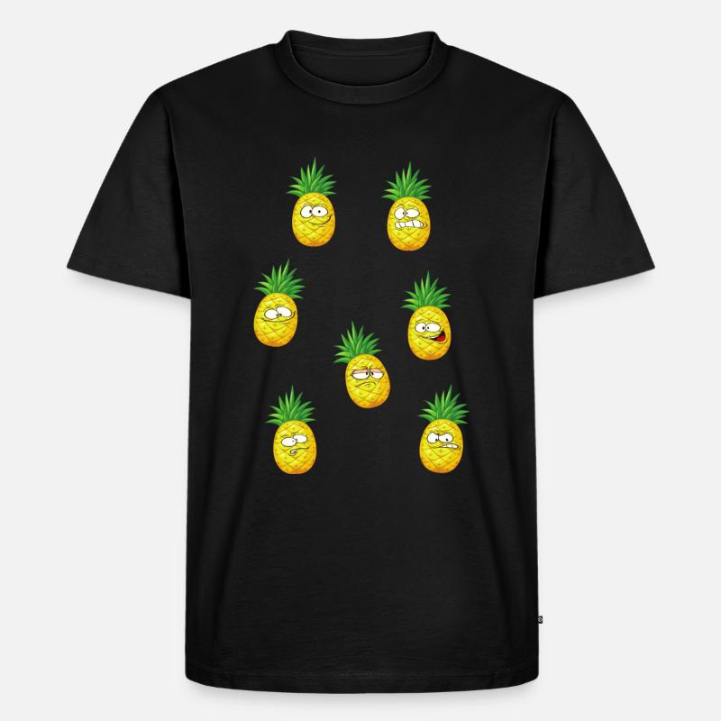 Annanas - Männer Premium Bio T-Shirt - Schwarz