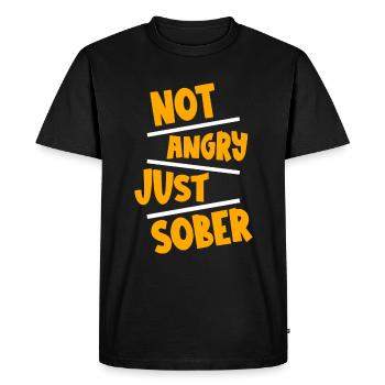 Not Angry Just Sober 2 - Men's Premium Organic T-Shirt - black - Front - Nico (187cm)