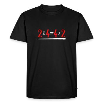 Equation maths humor 2*4= 4*2 - Men's Premium Organic T-Shirt - black - Front - Nico (187cm)