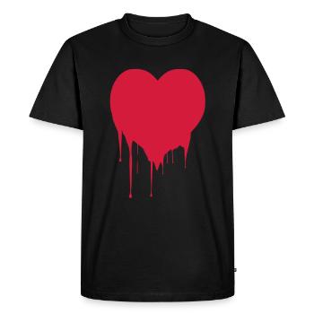 coeur - T-shirt Premium bio Homme - noir - Devant - Nico (187cm)