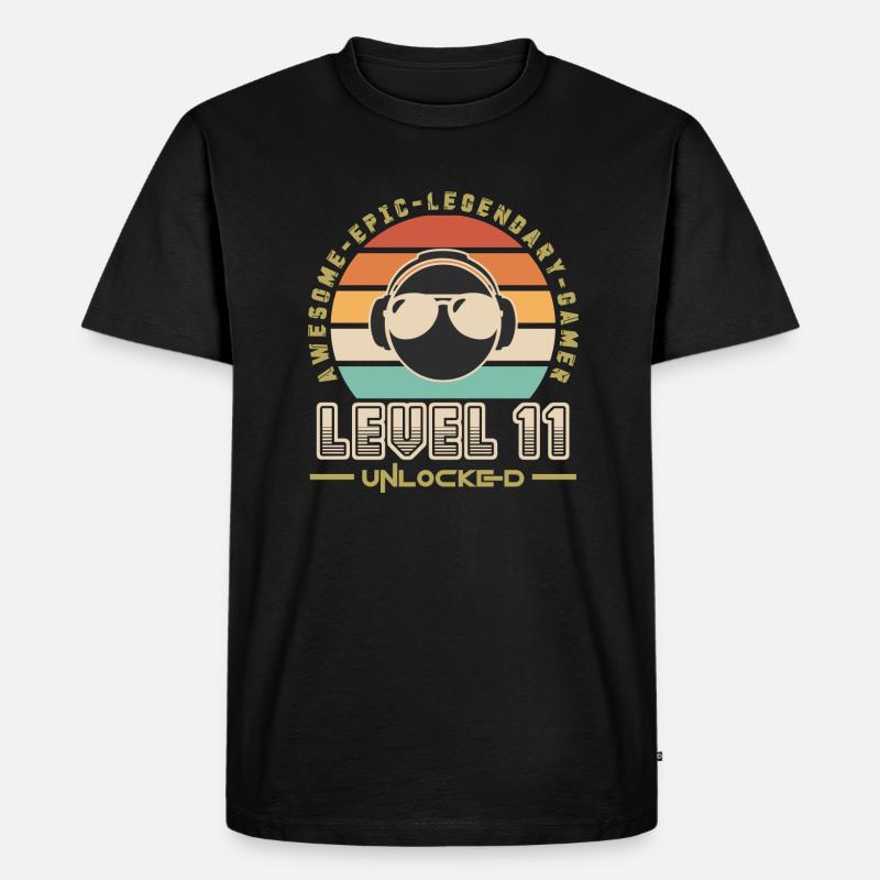 Stufe 11 - Männer Premium Bio T-Shirt - Schwarz