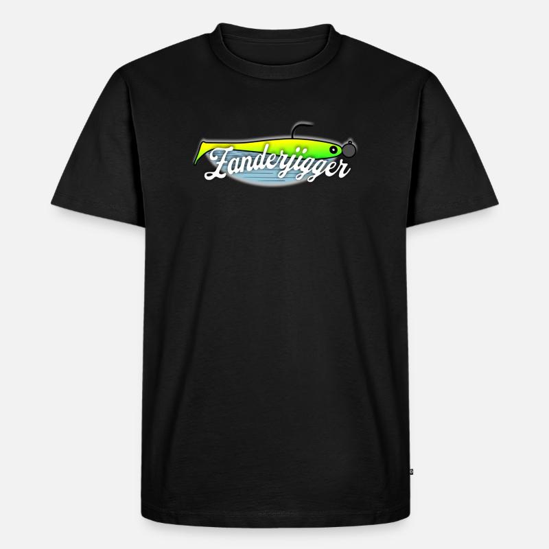 Zanderjigger - Männer Premium Bio T-Shirt - Schwarz