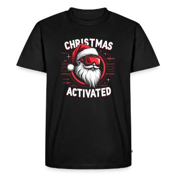 Mode de Noël - Père Noël avec lunettes de ski - T-shirt Premium bio Homme - noir - Devant - Nico (187cm)