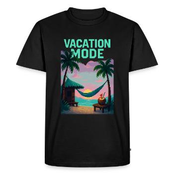 Mode vacances - Chemise de plage Pixel avec une sensation de vacances - T-shirt Premium bio Homme - noir - Devant - Nico (187cm)