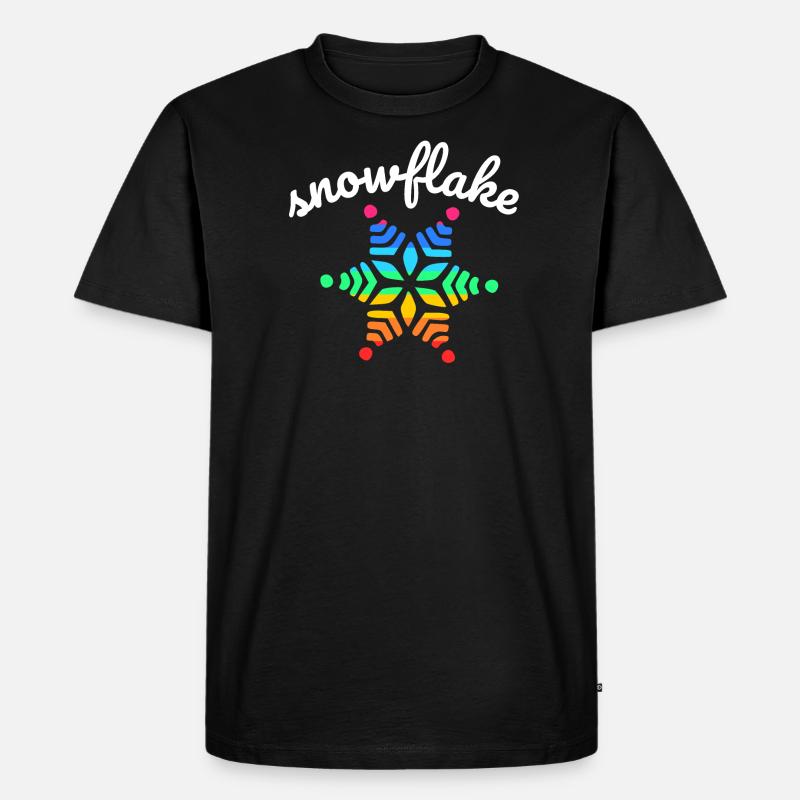 Regenbogen Schnee - Männer Premium Bio T-Shirt - Schwarz