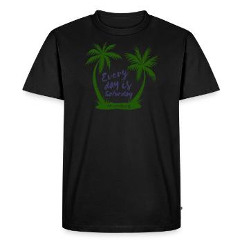 La vie est vraiment belle chaque jour est samedi - T-shirt Premium bio Homme - noir - Devant - Nico (187cm)