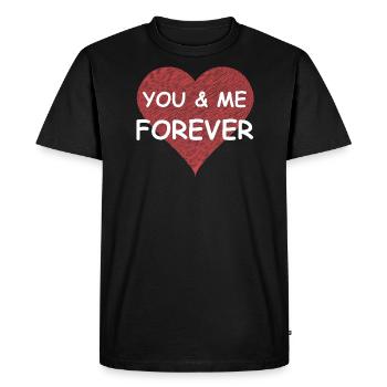 you & me forever | Love - Men's Premium Organic T-Shirt - black - Front - Nico (187cm)
