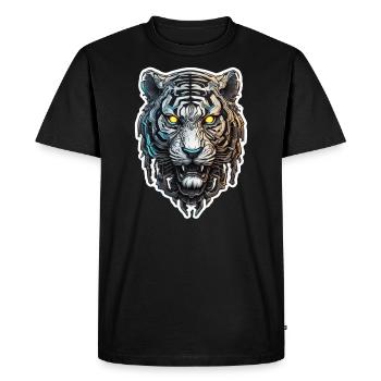 tigre cyberpunk tatouage style japonais - T-shirt Premium bio Homme - noir - Devant - Nico (187cm)