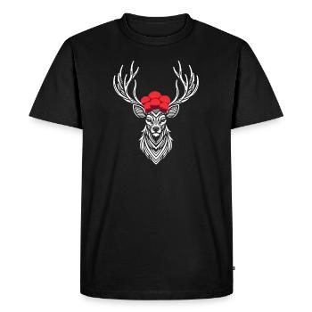 Conception de la forêt de cerfs de la Forêt-Noire - T-shirt Premium bio Homme - noir - Devant - Nico (187cm)