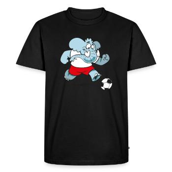 Elephant Footballer - Men's Premium Organic T-Shirt - black - Front - Nico (187cm)