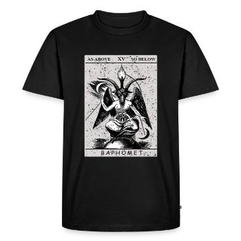 Gothic Baphomet Satanic 666 Black Metal - T-shirt Premium bio Homme - noir - Devant - Nico (187cm)