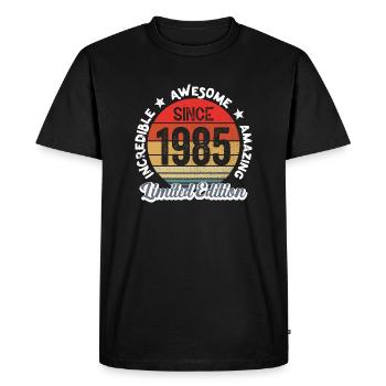 amazing since 1985 - anniversaire - T-shirt Premium bio Homme - noir - Devant - Nico (187cm)