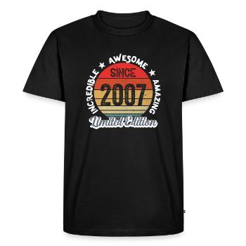 amazing since 2007 - anniversaire - T-shirt Premium bio Homme - noir - Devant - Nico (187cm)