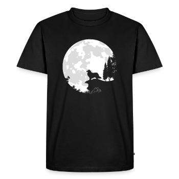 Chien Collie de la pleine lune - T-shirt Premium bio Homme - noir - Devant - Nico (187cm)